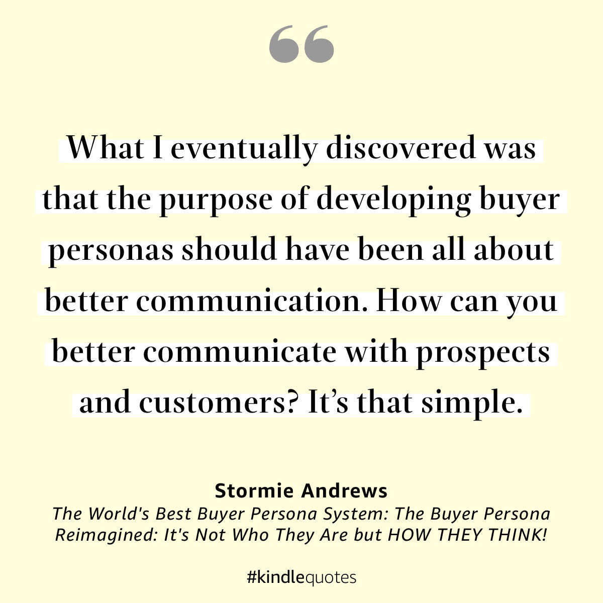 Stormie Andrews quote about personas